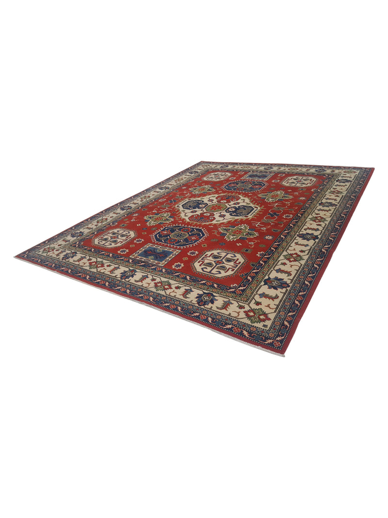 Pacific Kazak 41146 Red Ivory Traditional Hand Knotted Rug