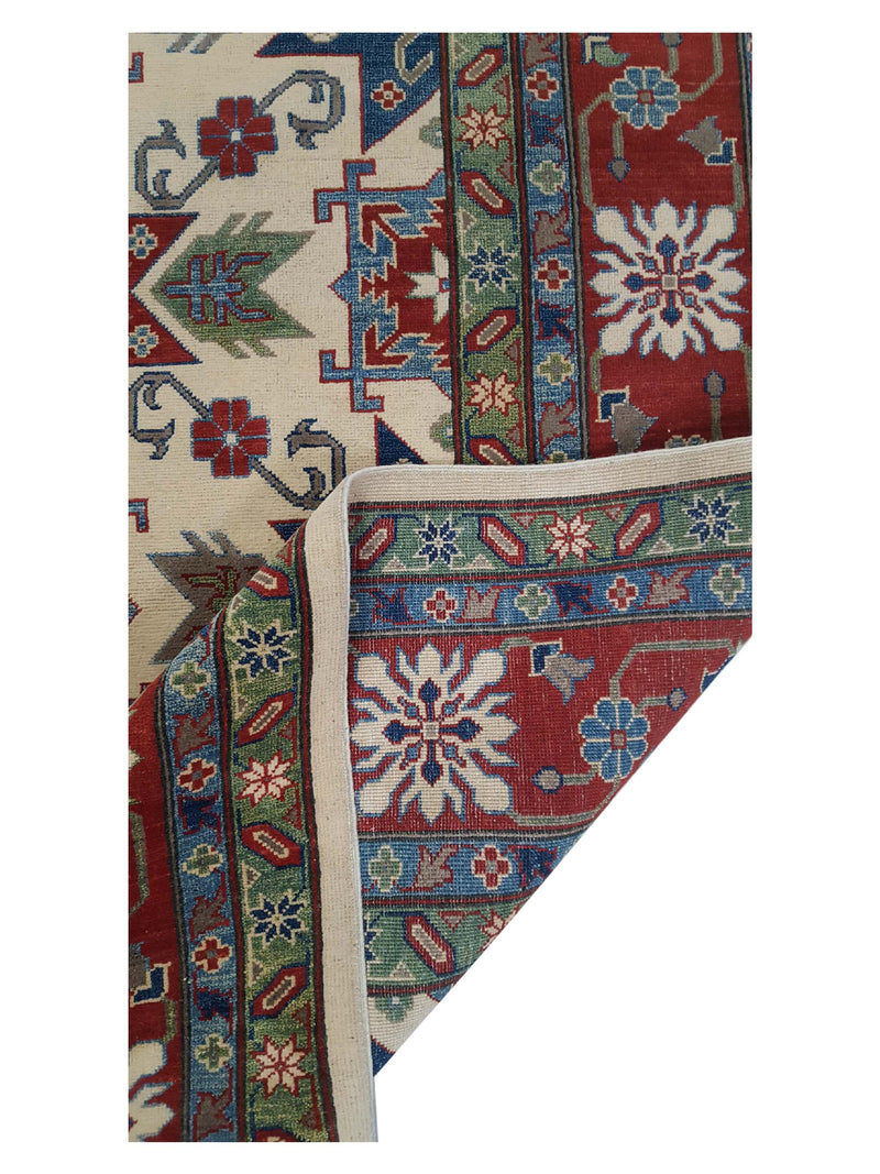 Pacific Kazak 41154 Ivory Red Traditional Hand Knotted Rug
