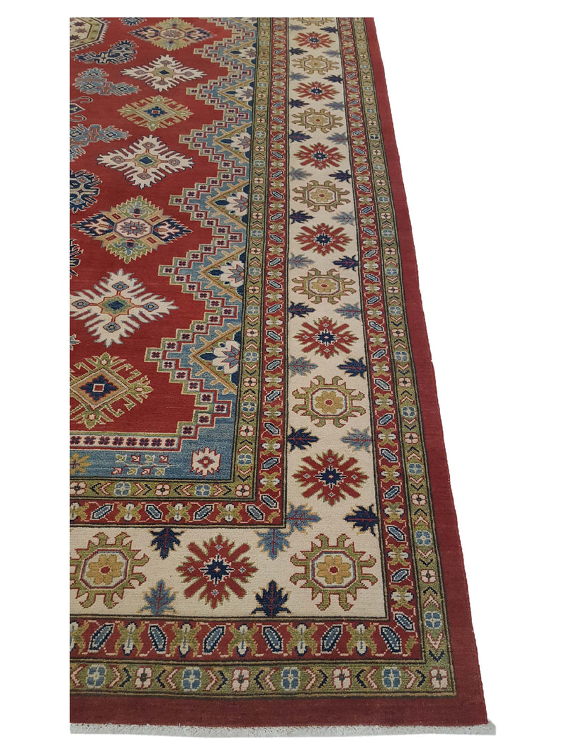 Pacific Kazak 41158 Red Ivory Traditional Hand Knotted Rug