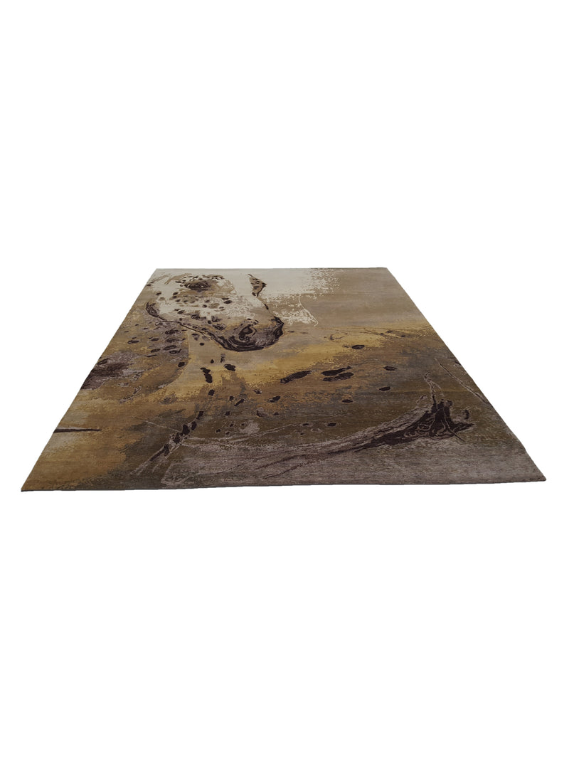 Pacific Galaxy 41200 Lt.Gold Blue Grey Modern Hand Knotted Rug