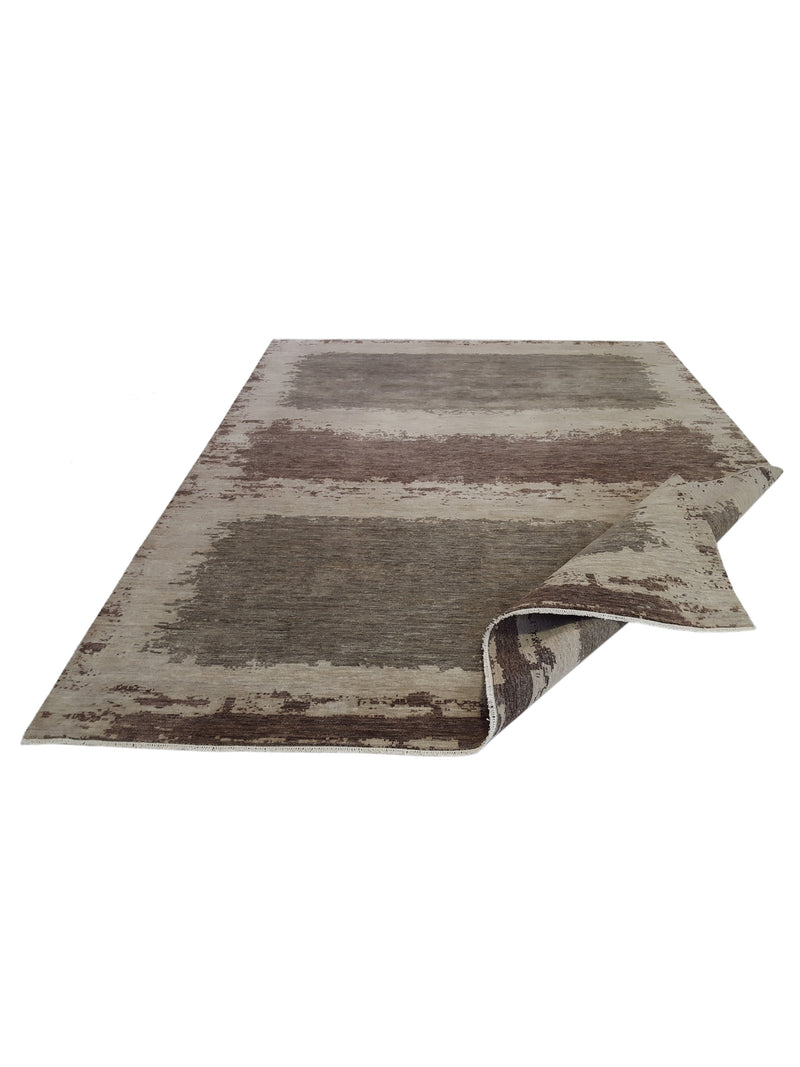 Pacific Casablanca 41203 Chocolate Burgundy Modern Hand Knotted Rug