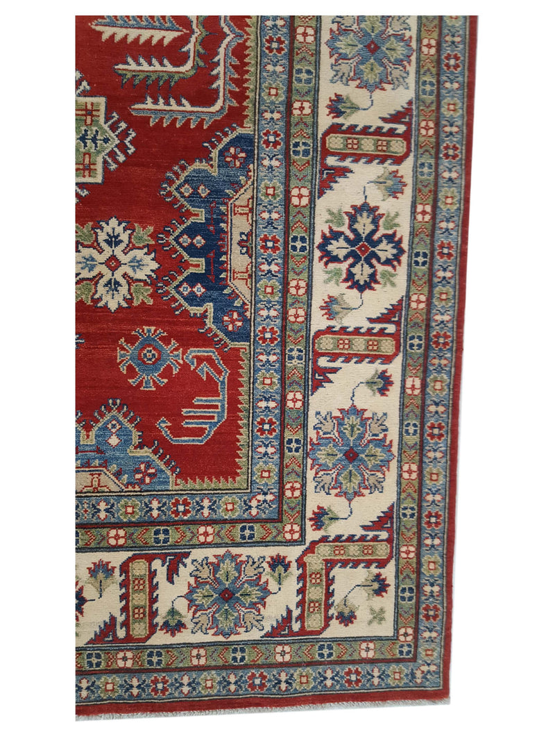 Pacific Kazak 41393 Red Ivory Traditional Hand Knotted Rug