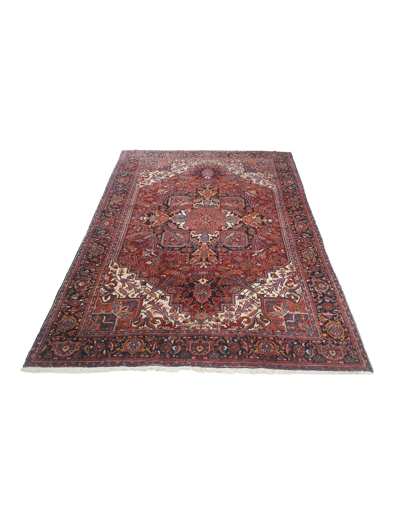 Fasa Antique Heriz 41415 Rust Navy Traditional Antique Rug