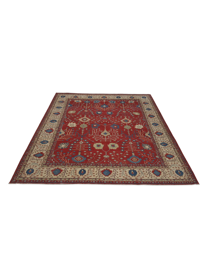 Pacific Kazak 41449 Red Ivory Traditional Hand Knotted Rug