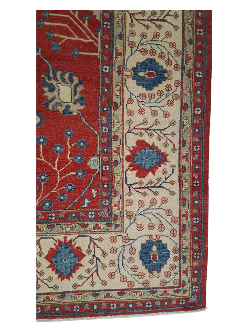 Pacific Kazak 41449 Red Ivory Traditional Hand Knotted Rug