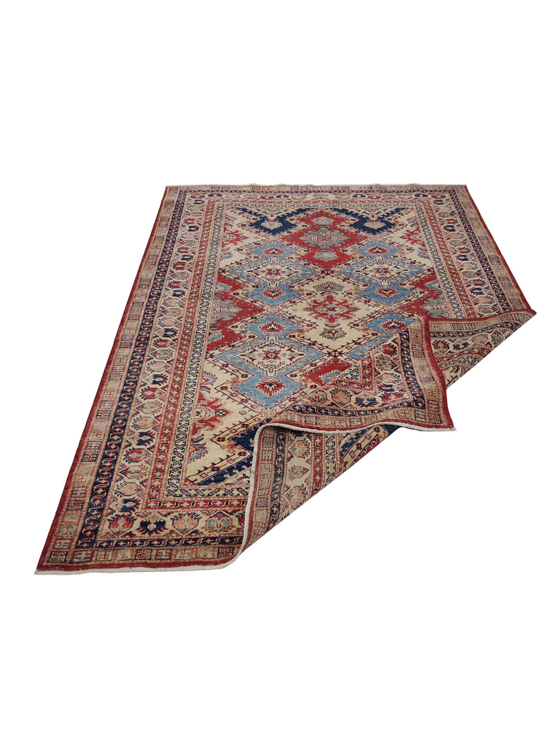 Pacific Kazak Artisan 41459 Red Multi Traditional Hand Knotted Rug