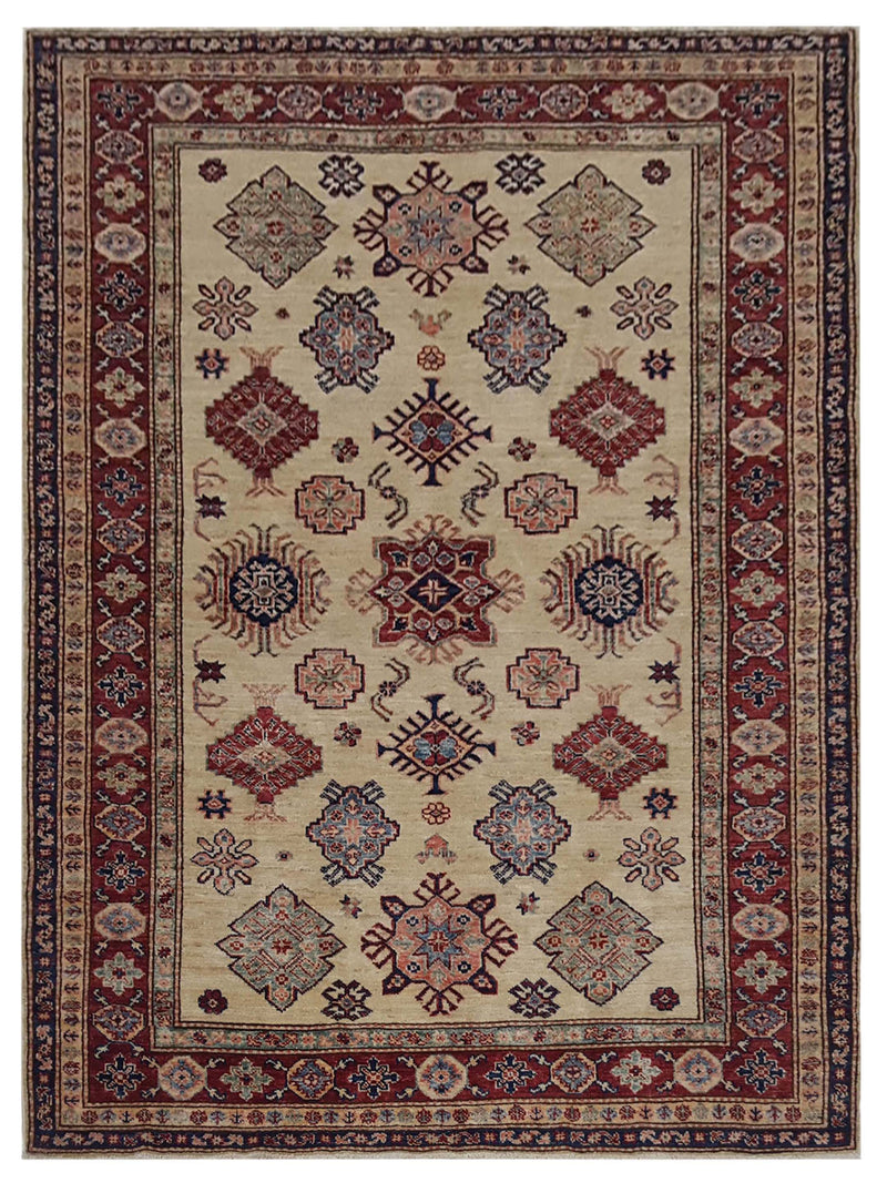 Pacific Kazak Super Ivory Red Traditional