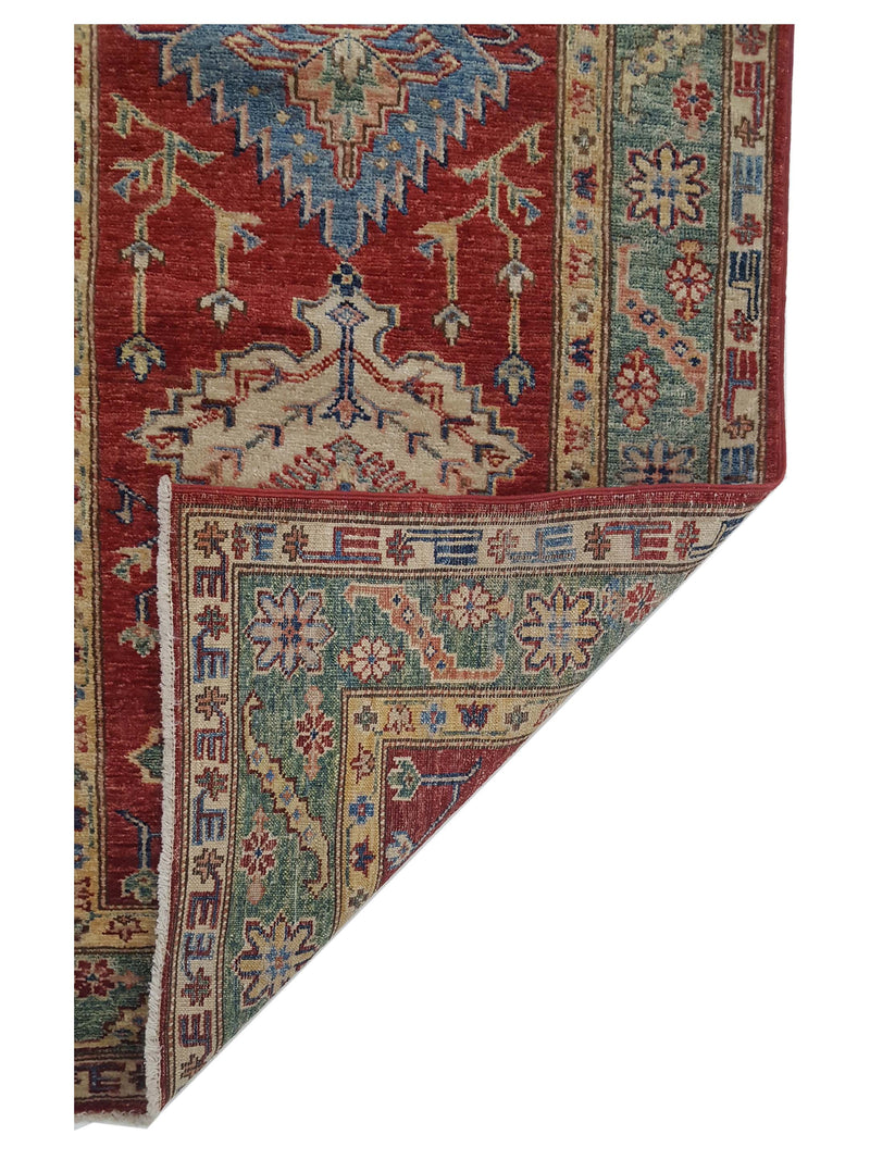 Pacific Kazak Artisan 41473 Red Green Traditional Hand Knotted Rug