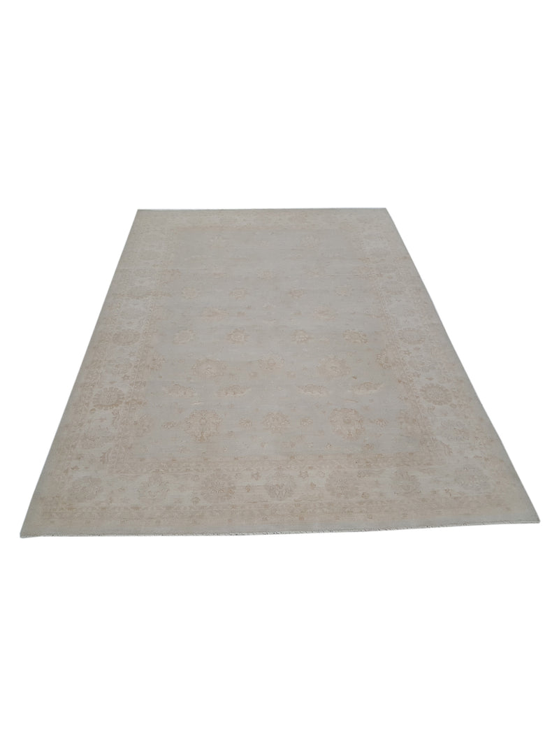 Pacific Ziegler 41543 Teal Ivory Transitional Hand Knotted Rug