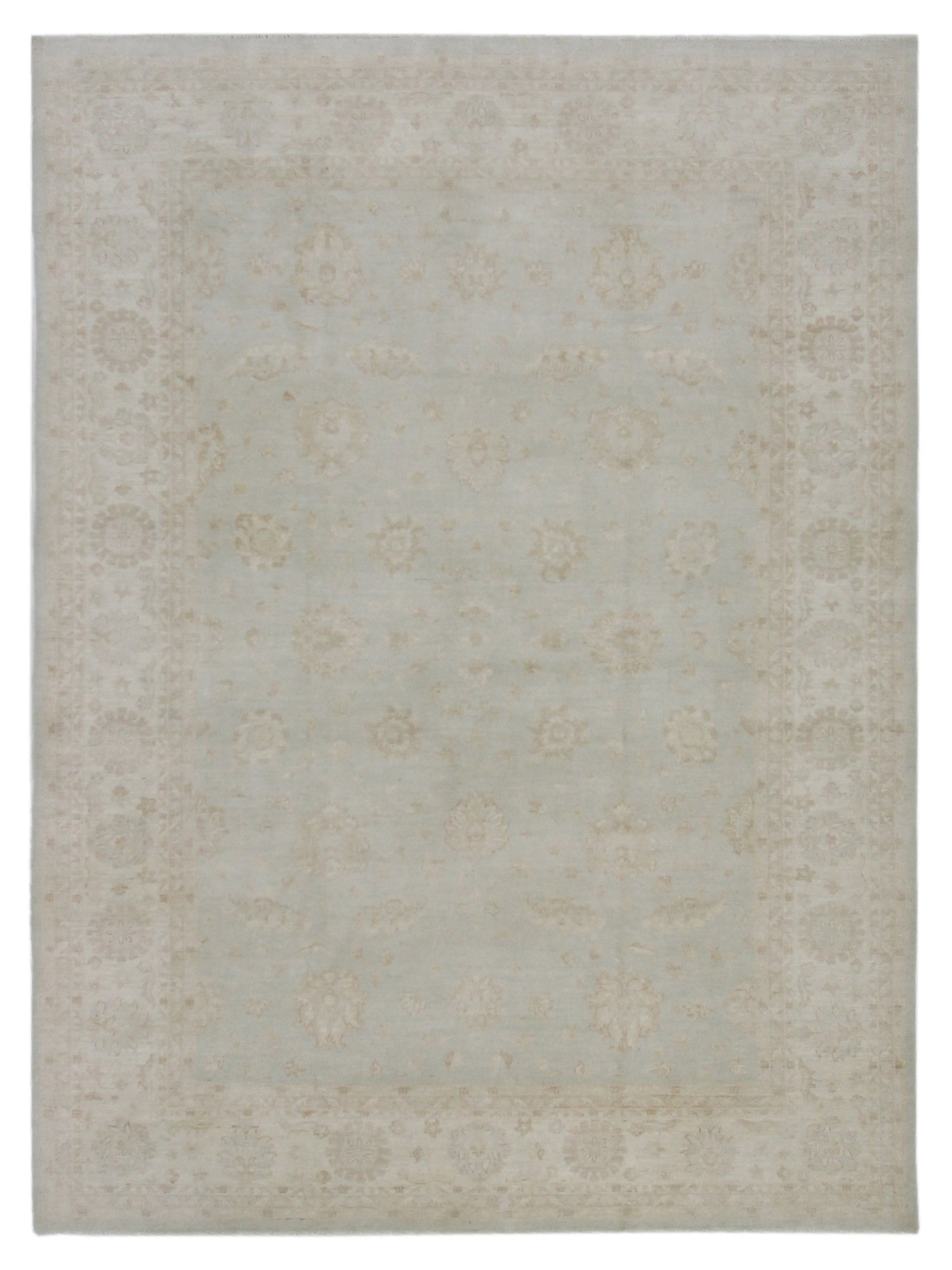 Pacific Ziegler Teal Ivory Transitional