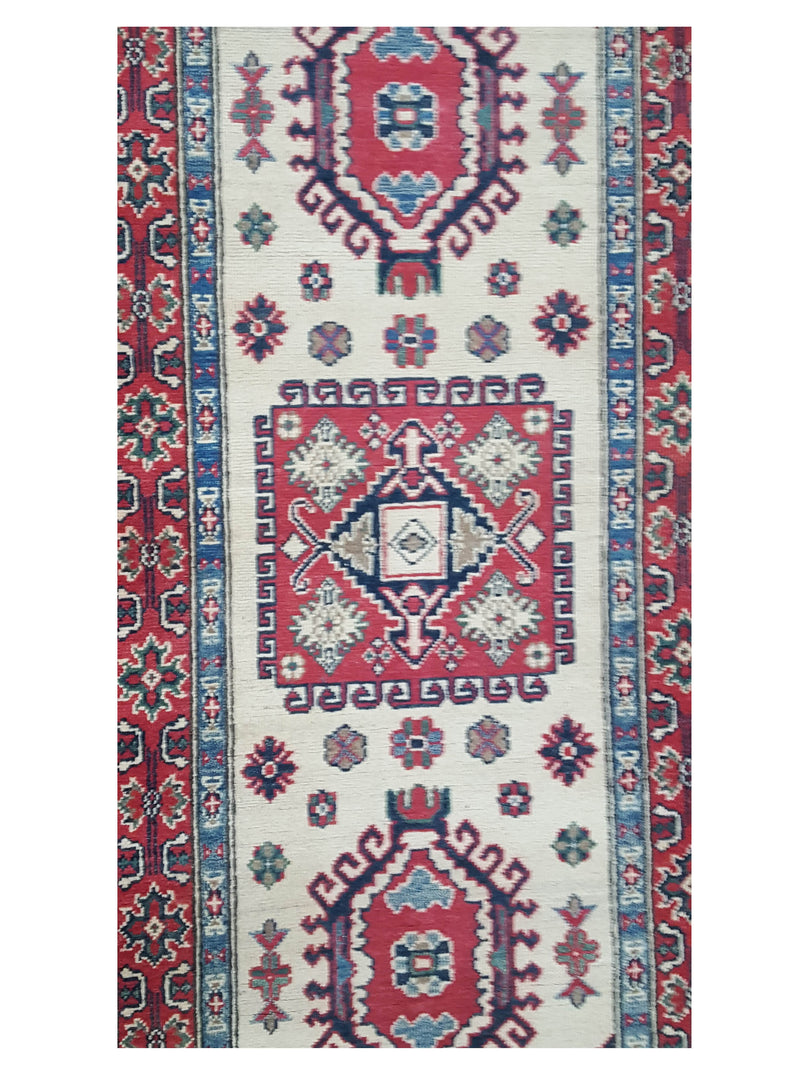Pacific Kazak 41719 Ivory Red Traditional Hand Knotted Rug