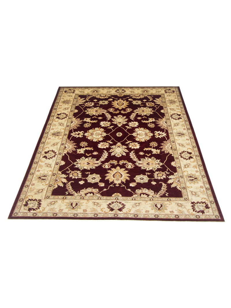 Pacific Ziegler 41739 Burgundy Beige Traditional Hand Knotted Rug