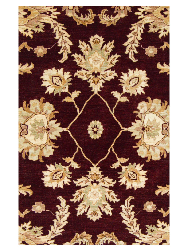 Pacific Ziegler 41739 Burgundy Beige Traditional Hand Knotted Rug