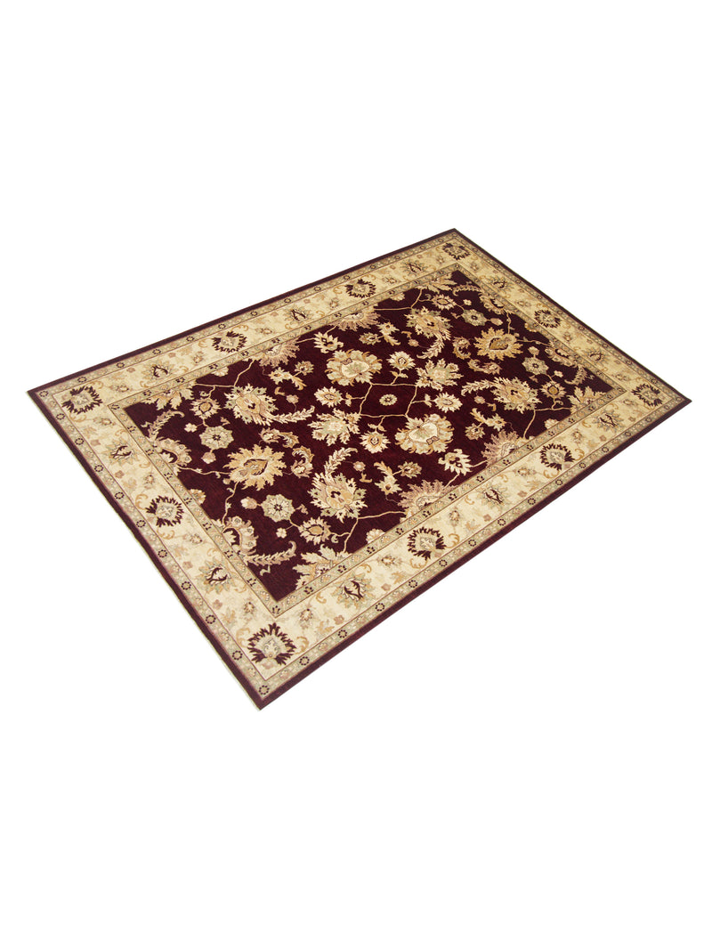 Pacific Ziegler 41739 Burgundy Beige Traditional Hand Knotted Rug
