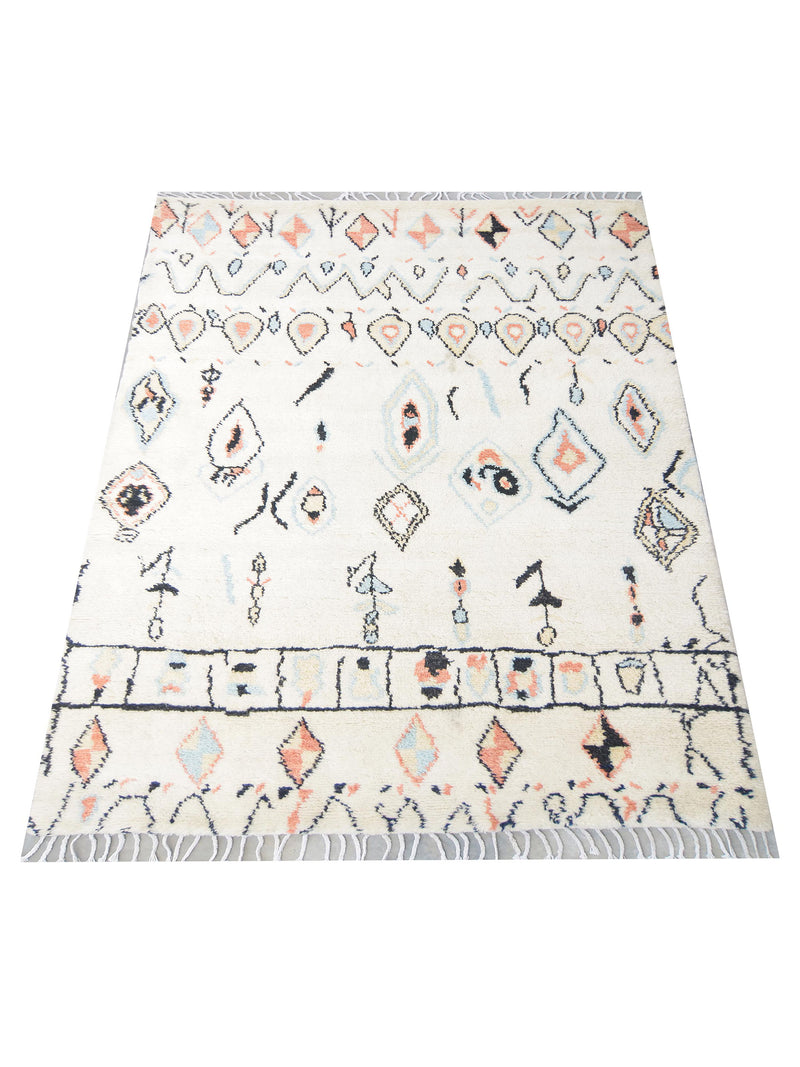 Pacific Moroccan MC-43400 Ivory Multi Transitional Hand Knotted Rug