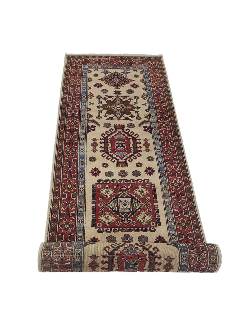 Pacific Kazak 41823 Ivory Red Traditional Hand Knotted Rug