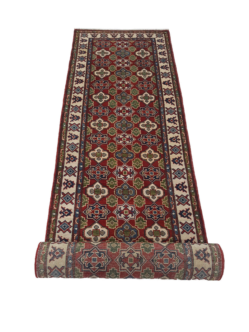 Pacific Kazak 41825 Red Ivory Traditional Hand Knotted Rug