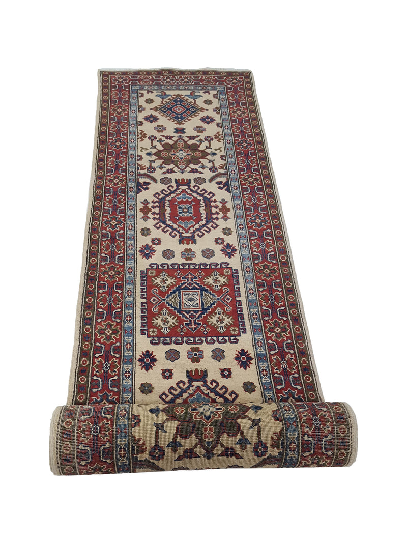 Pacific Kazak 41829 Ivory Red Traditional Hand Knotted Rug