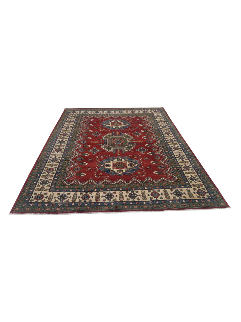 Pacific Kazak 41861 Red Multi Traditional Hand Knotted Rug