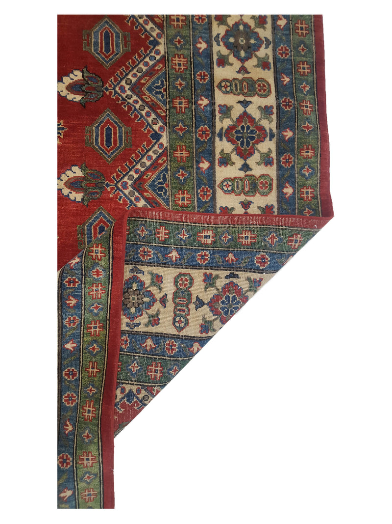 Pacific Kazak 41861 Red Multi Traditional Hand Knotted Rug