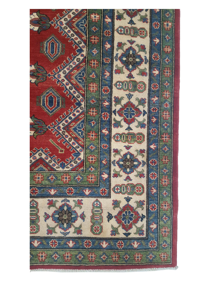 Pacific Kazak 41861 Red Multi Traditional Hand Knotted Rug