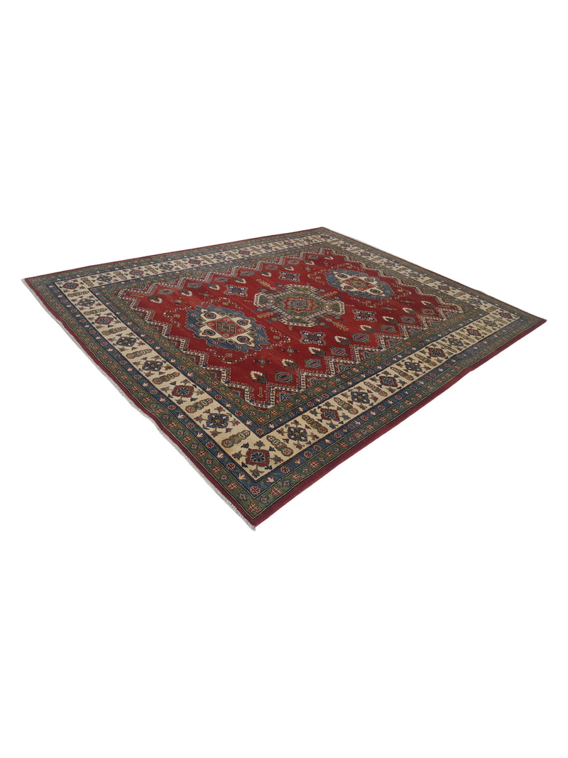 Pacific Kazak 41861 Red Multi Traditional Hand Knotted Rug