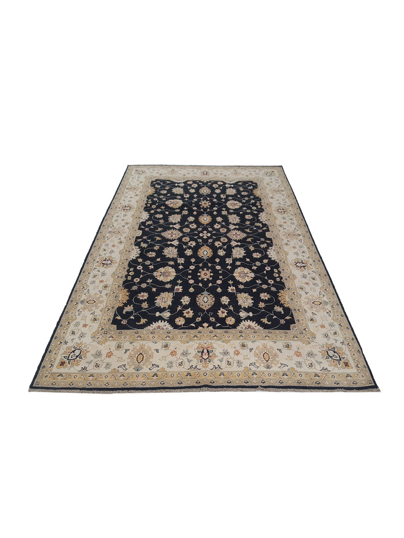 Pacific Ziegler 41885 Black Ivory Transitional Hand Knotted Rug