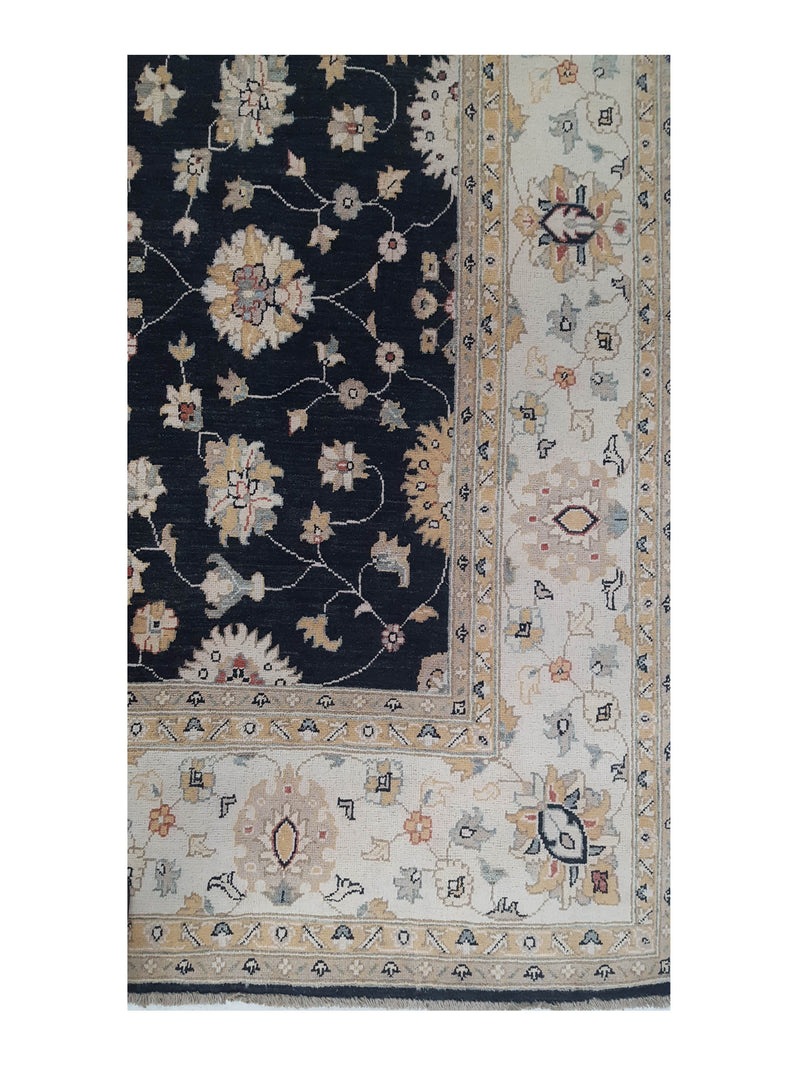 Pacific Ziegler 41885 Black Ivory Transitional Hand Knotted Rug