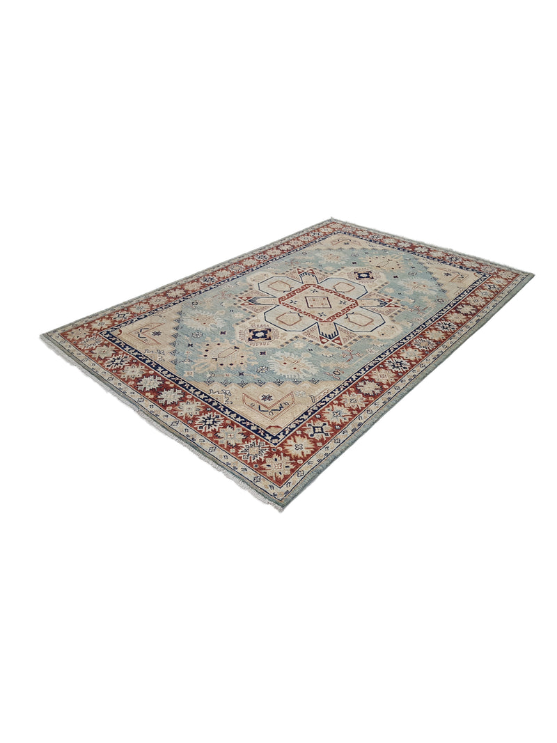 Pacific Ziegler 41888 Jade Blue Rust Transitional Hand Knotted Rug