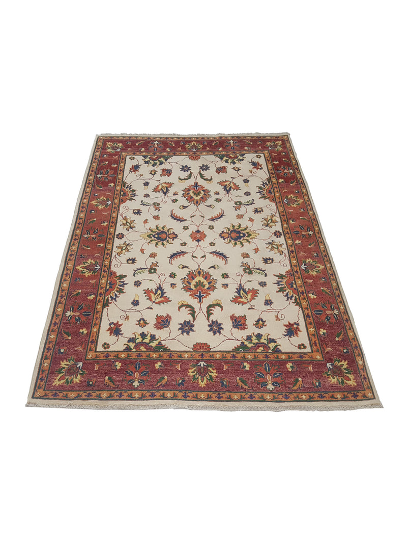 Pacific Ziegler 41890 Ivory Rust Transitional Hand Knotted Rug