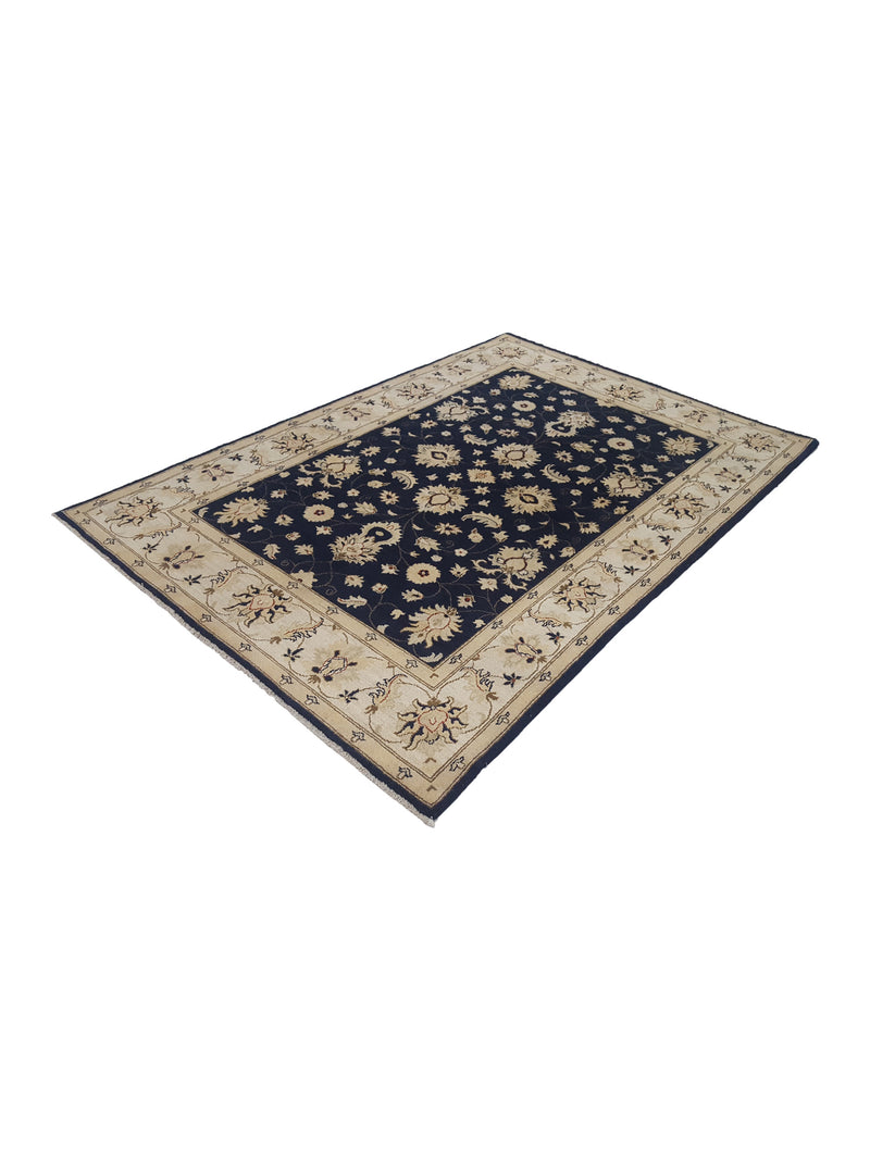 Pacific Ziegler 41892 Navy Ivory Transitional Hand Knotted Rug