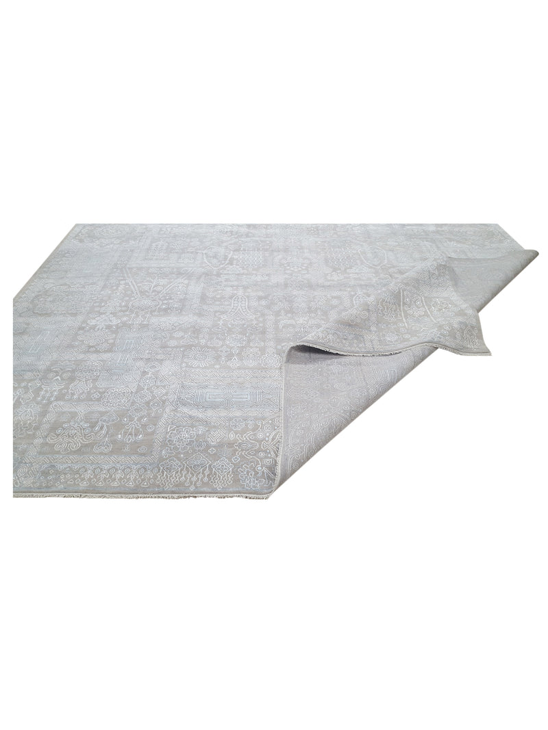 Pacific Jewel 41907 Grey Blue Transitional Hand Knotted Rug