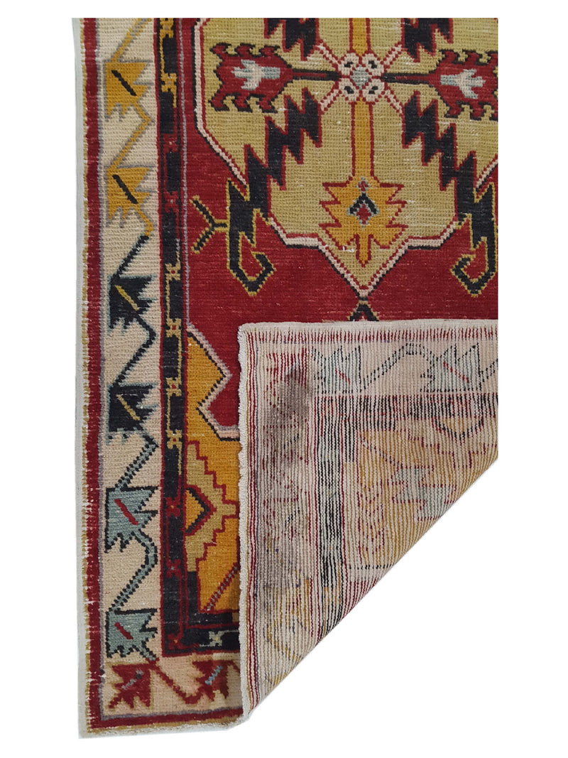 Pacific Anatolian 42019 Red Yellow Traditional Hand Knotted Rug