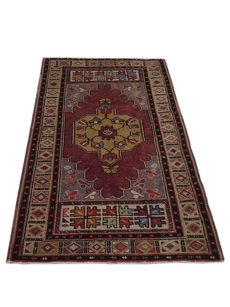 Pacific Anatolian 42030 Burgundy Multi Traditional Hand Knotted Rug
