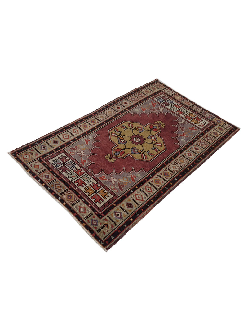 Pacific Anatolian 42030 Burgundy Multi Traditional Hand Knotted Rug
