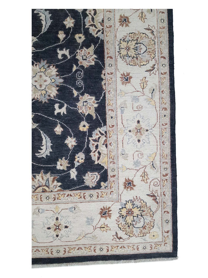Pacific Ziegler 42157 Black Ivory Transitional Hand Knotted Rug