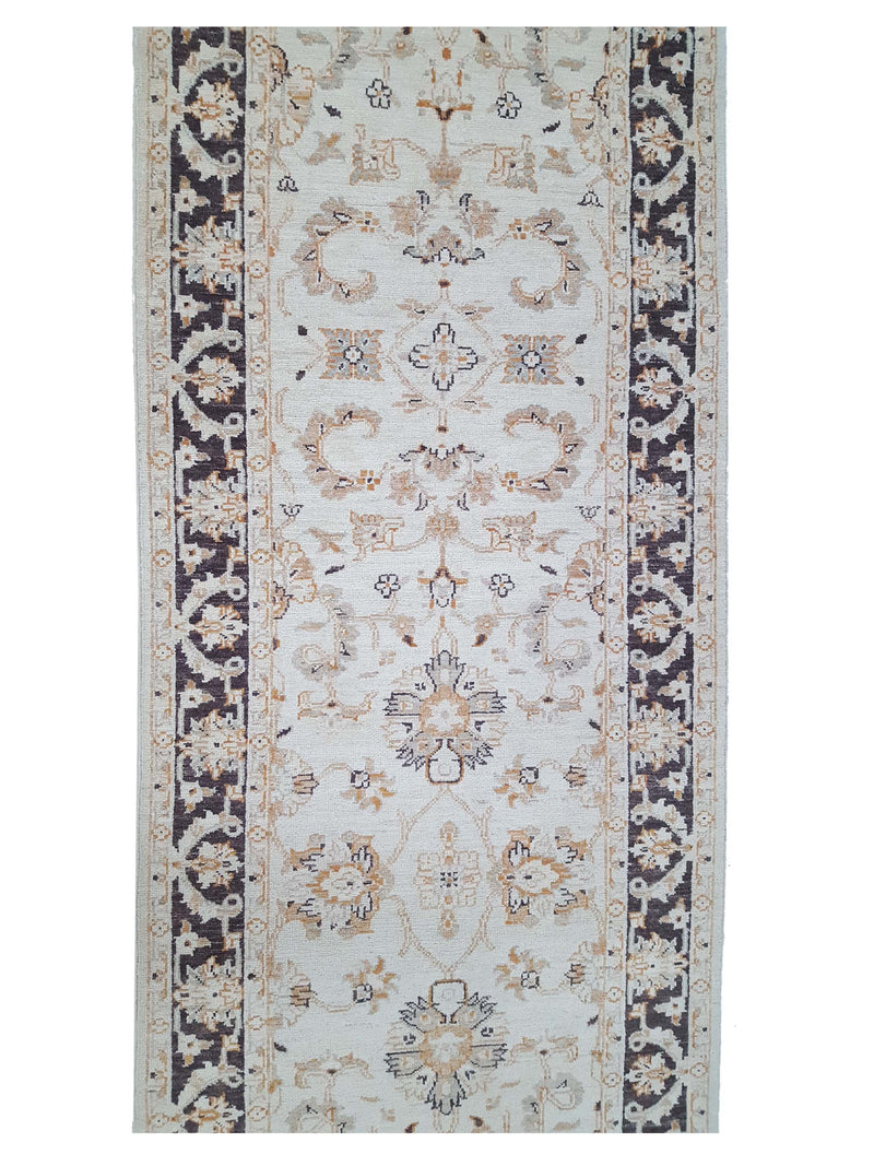 Pacific Ziegler 42204 Ivory Brown Transitional Hand Knotted Rug