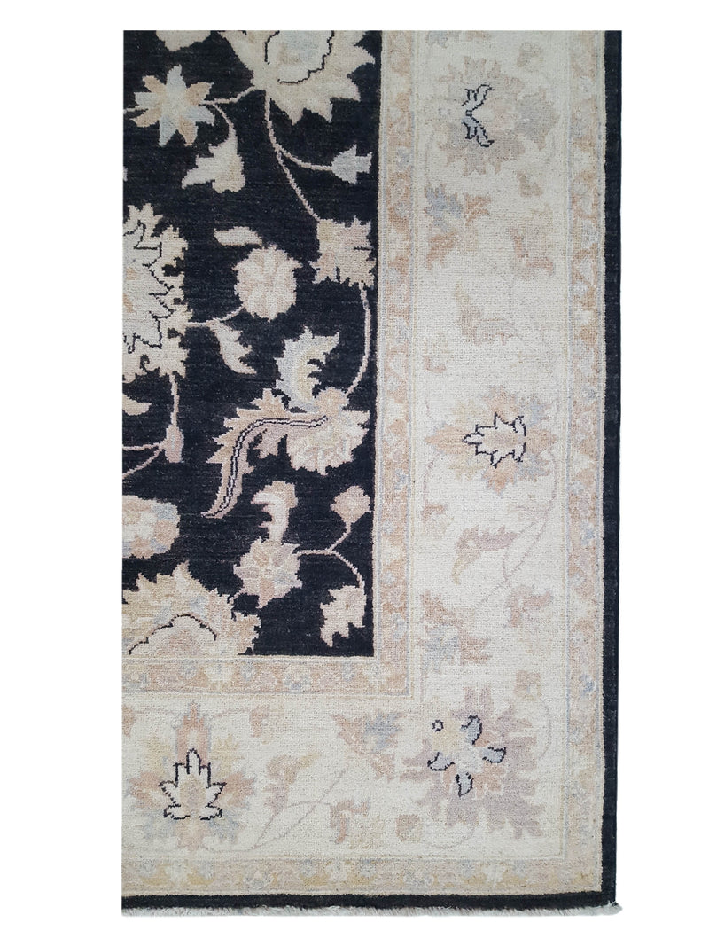 Pacific Ziegler 42221 Black Ivory Transitional Hand Knotted Rug