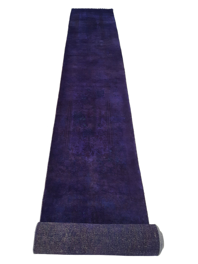 Pacific Overdyed 42242 Purple Purple Transitional Hand Knotted Rug