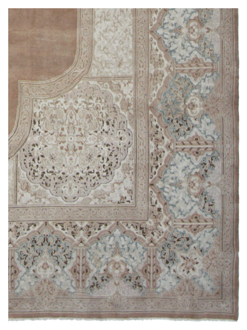 Pacific Kerman 42244 Beige Brown Traditional Hand Knotted Rug