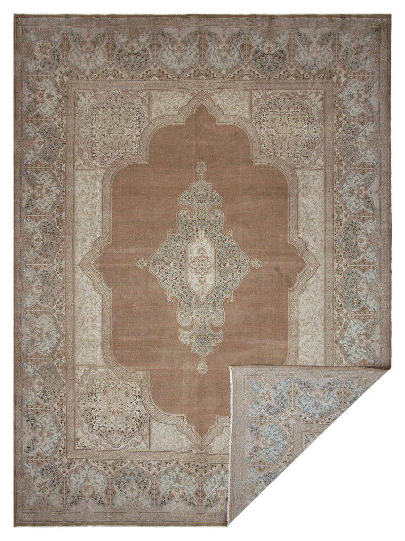 Pacific Kerman 42244 Beige Brown Traditional Hand Knotted Rug