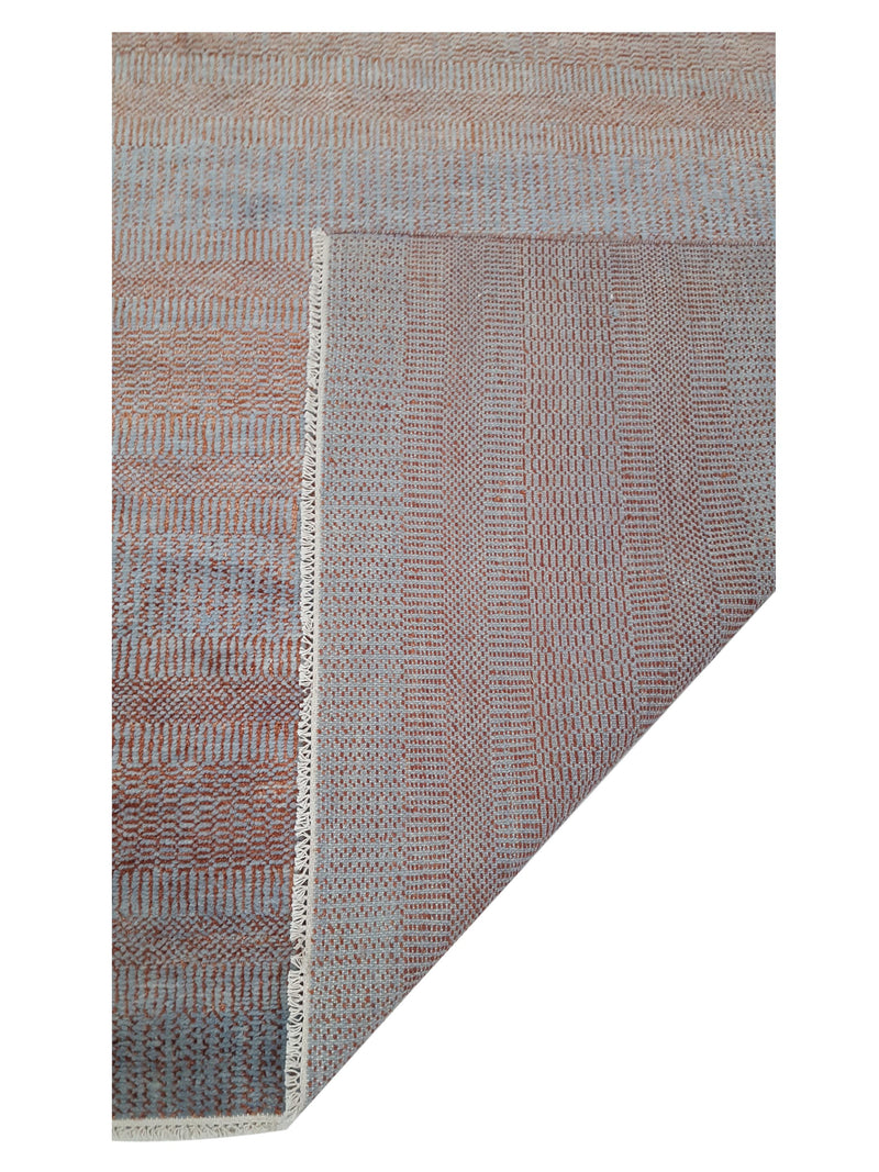 Pacific Flute 42269 Rust Blue Grey Modern Hand Knotted Rug