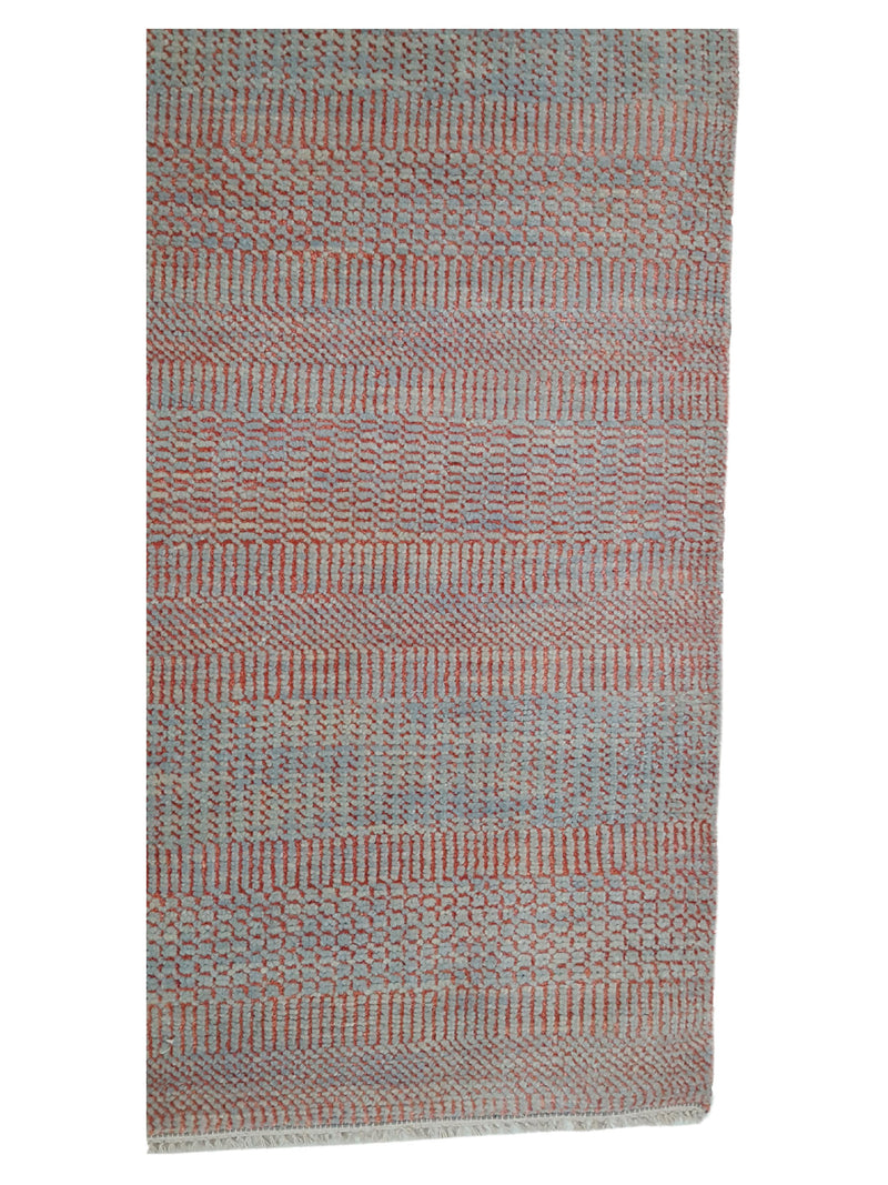 Pacific Flute 42280 Pink Lt.Grey Modern Hand Knotted Rug