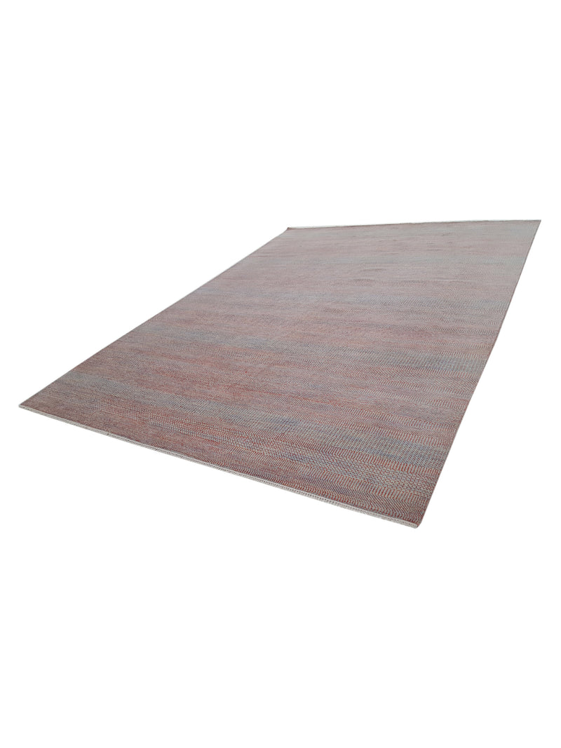 Pacific Flute 42280 Pink Lt.Grey Modern Hand Knotted Rug