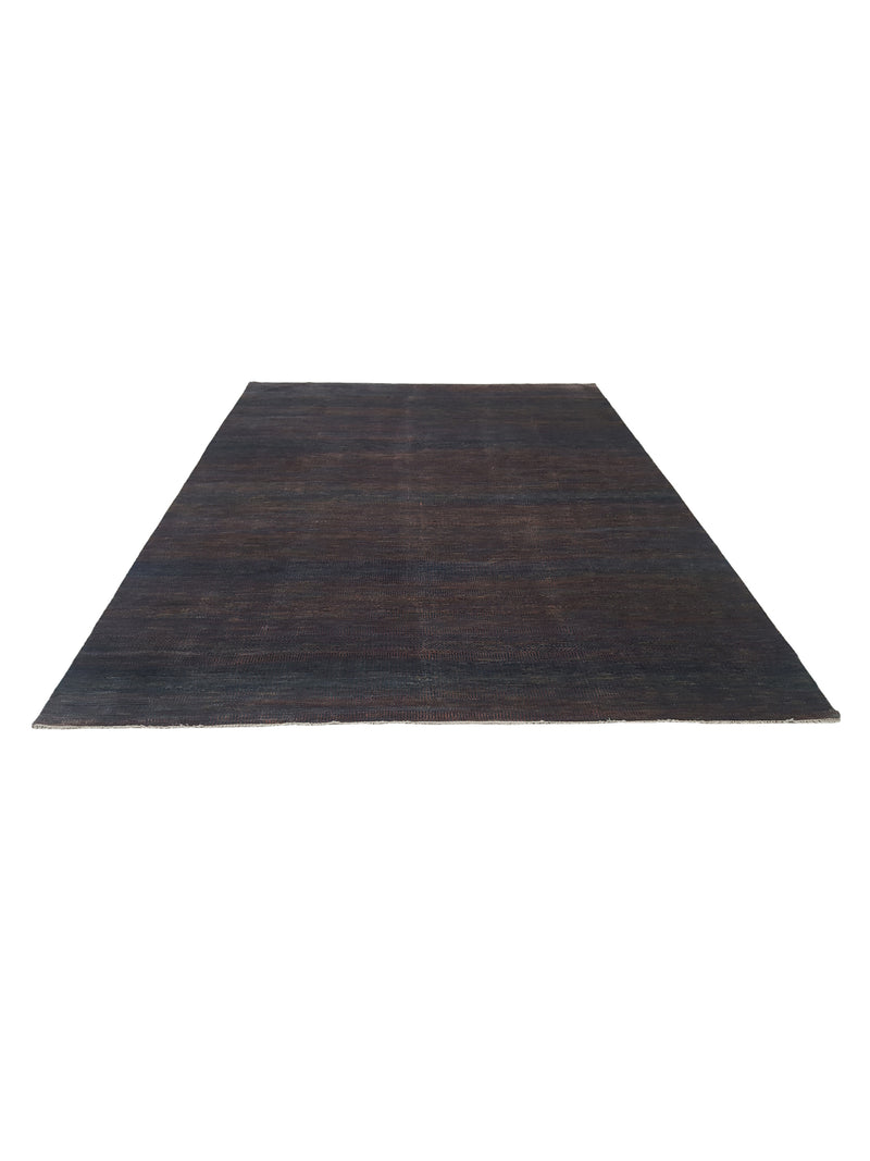 Pacific Flute 42283 Rust Navy Modern Hand Knotted Rug