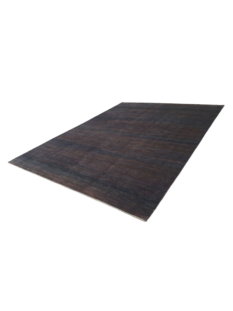 Pacific Flute 42283 Rust Navy Modern Hand Knotted Rug