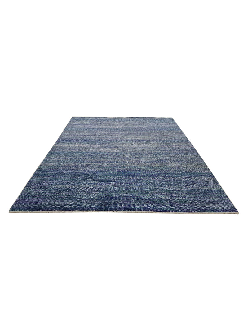 Pacific Flute 42325 Purple Blue Modern Hand Knotted Rug
