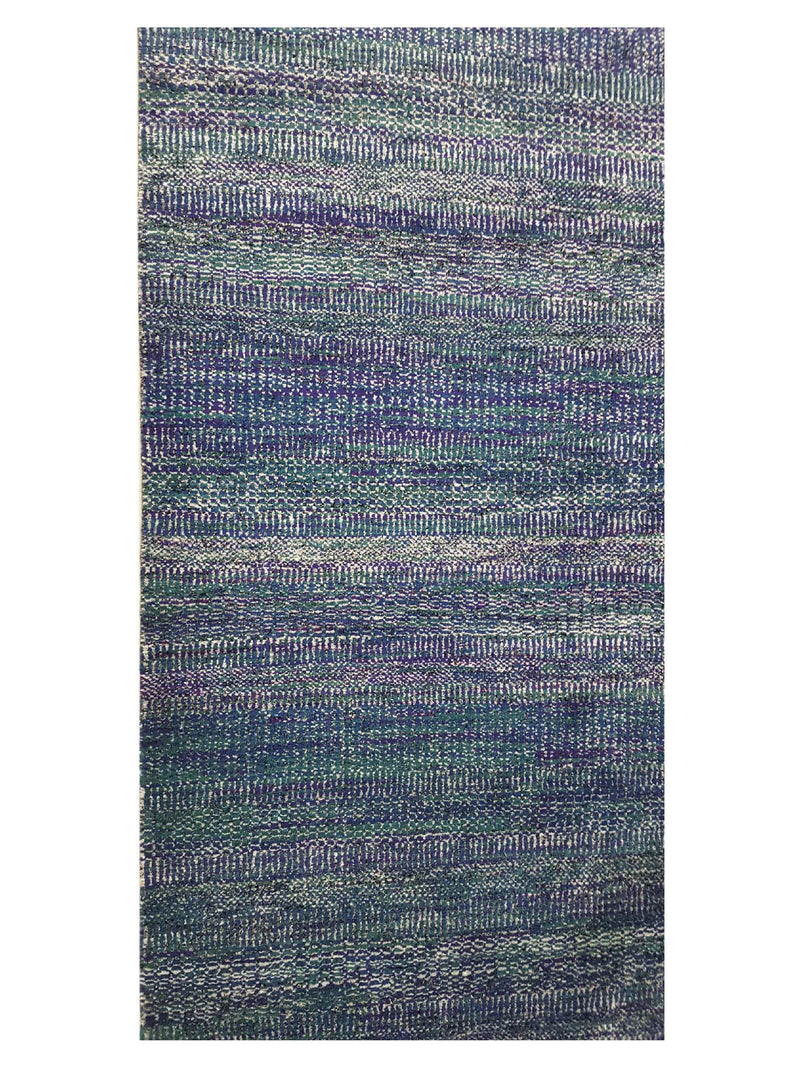 Pacific Flute 42325 Purple Blue Modern Hand Knotted Rug