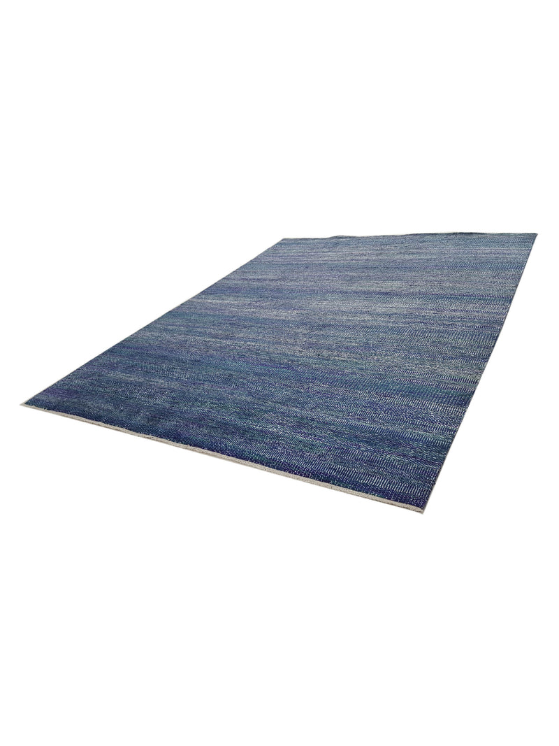 Pacific Flute 42325 Purple Blue Modern Hand Knotted Rug