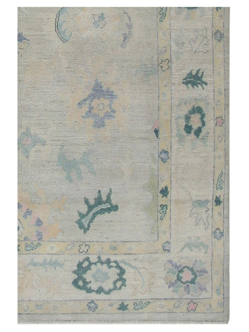 Pacific Ushak Wool Weft 42340 Lime Multi Transitional Hand Knotted Rug